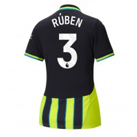 Camisa de Futebol Manchester City Ruben Dias #3 Equipamento Secundário Mulheres 2024-25 Manga Curta